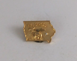Vintage Moila Shriners El Rahir Small Jeweled Gold Tone Lapel Hat Pin - £5.73 GBP