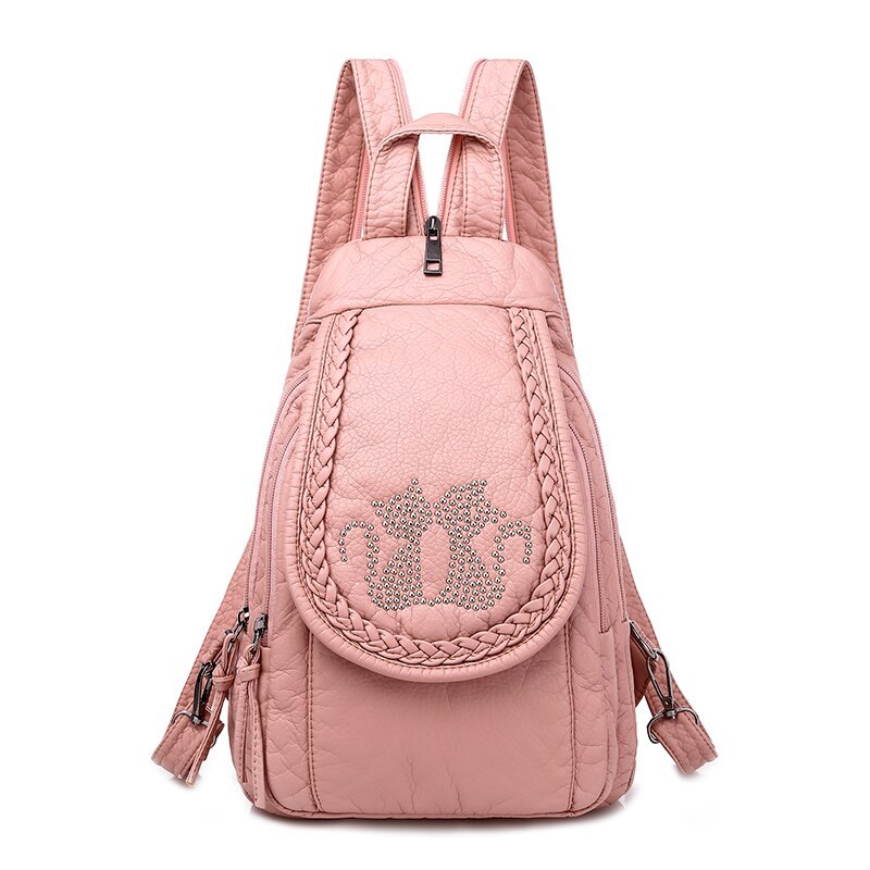 Primary image for Fashion Embroidery Solid Color Soft Backpack For Women Designer Brand Backpack S