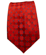 Tommy Hilfiger Designer Men&#39;s 100% Silk Red Navy Logo Neck Tie - £31.10 GBP