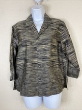 Chico&#39;s Womens Size 0 (S) Gold/Blk Silk Lightweight Jacket 3/4 Sleeve - £5.65 GBP