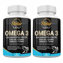 2 Bottles Omega 3 Fish Oil by My Stellar Lifestyle - 60 Softgels x2 - £43.08 GBP