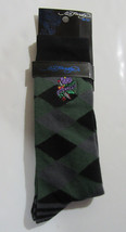 Ed Hardy Love Life Trouser Socks Green Argyle 1 Single Pair - $19.99