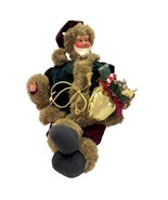 Vntge Mayview Collection Christmas Animated Santa Wind Up Music Box Shel... - £22.15 GBP