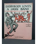 Rare RAGTIME Sheet Music EVERYBODY LOVES A JASS BAND Early Jazz 1917 Leo... - £26.46 GBP
