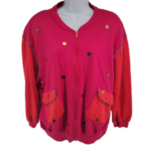 Richard Simmons Vintage Sweatshirt Full Zip Pink L/XL - £18.65 GBP