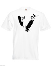 Mens T-Shirt Birds Feathers, Bird Plume tShirt Eagle Nib Shirt Flock of Birds - £18.49 GBP