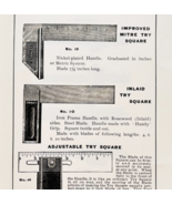 1900 Stanley Tools Mitre Try Square Advertisement Victorian Wood Engravi... - $19.99
