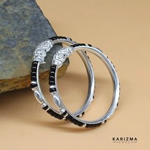 Echtes Silber Handgemacht Schwarz Perlen Nazariya Kinder Armreifen Armba... - $48.92