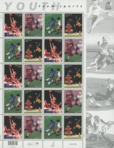 Youth Team Sports, Full Sheet of 20 - £8.01 GBP