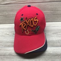 Texas Baseball Cap Head Wear Hat Red Zipback Red Embroidered Excellent C... - $9.80