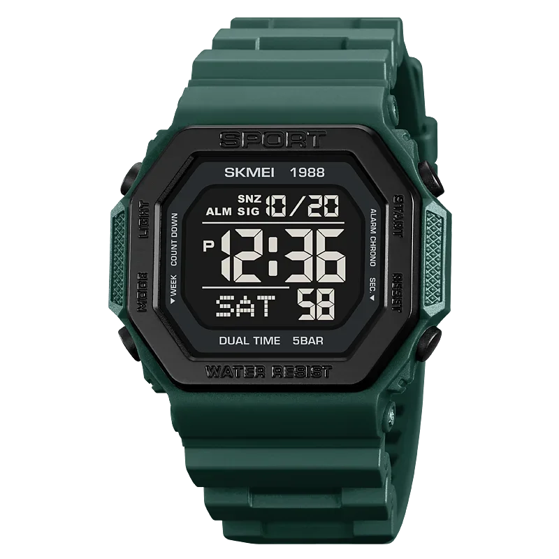1988 Mens Military Countdown Chrono Wristwatch 5Bar Waterproof Alarm Clo... - $19.30