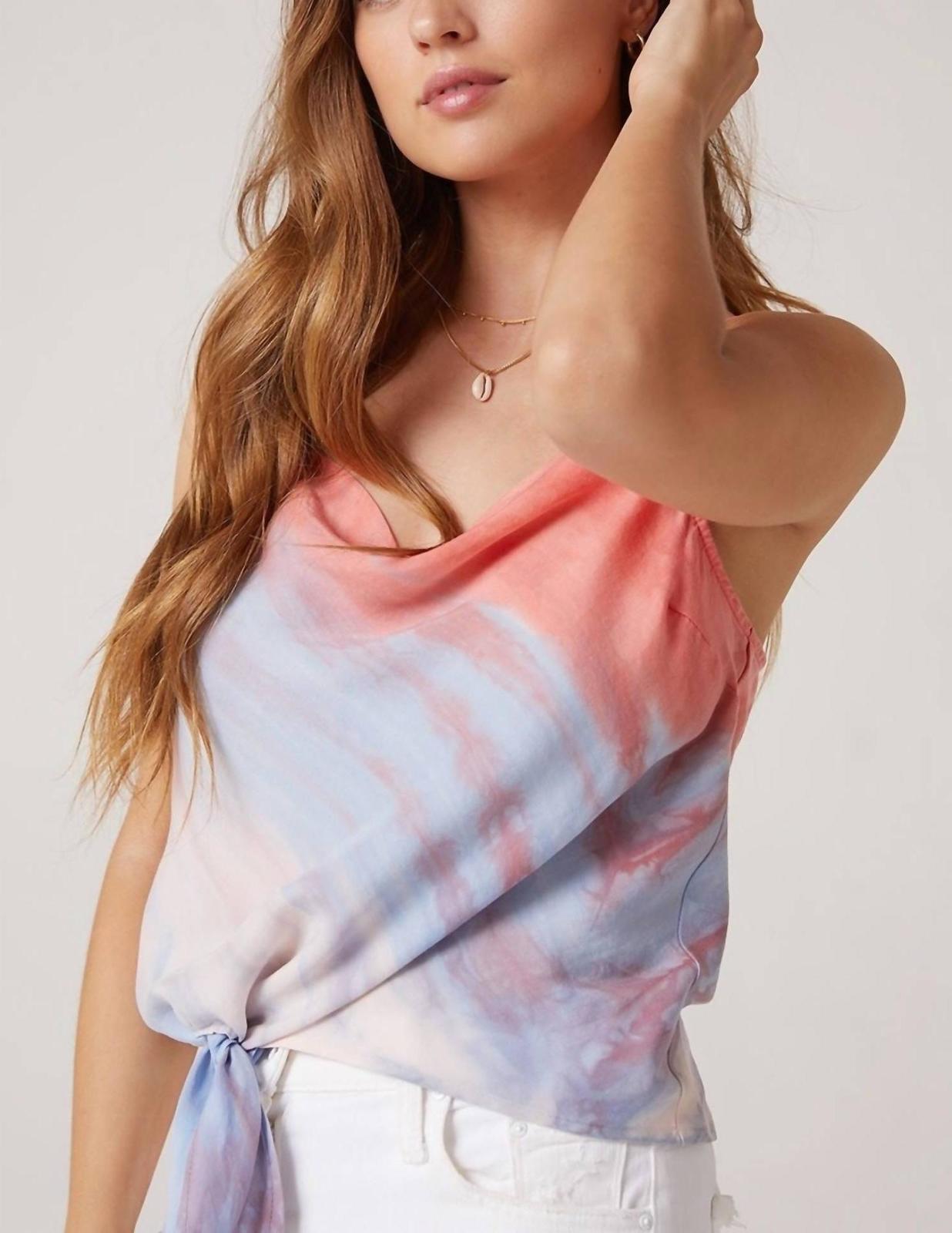 Bella Dahl Bias Cowl Neck Tie Up Cami Poppy - $73.00