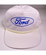 FORD White &amp; Blue Snapback Trucker Hat KC Vtg - $81.48 CAD