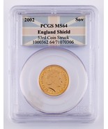 2002 England Shield Gold Sovereign Graded by PCGS as MS-64 (53rd Coin St... - $1,197.63