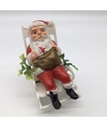 Vtg Mid Century Christmas Santa Claus In Rocking Chair Tabletop Plastic ... - £12.38 GBP