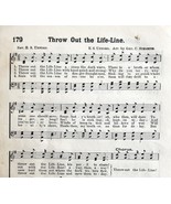 1891 Sheet Music Throw Out the Life Line Christ Victorian Gospel Hymns 7... - $19.99