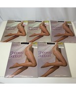 VTG NOS Sandalfoot Sheerest Support Panty Hose Lot of 5 Color Wine Size ... - $679.82 MXN
