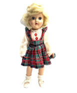 Vintage Ideal Toni Doll P-90 14&quot; Blonde Hair Original Plaid Dress 1950s - €98,71 EUR