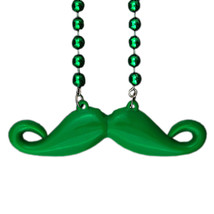 Funky Mustache Beaded Necklace Green Pack of 12 - $29.89