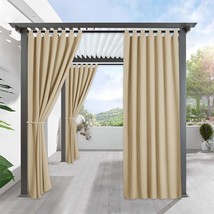 Outdoor Patio Curtains Blackout Waterproof Thermal Insulating Drapes For Porch P - £31.96 GBP