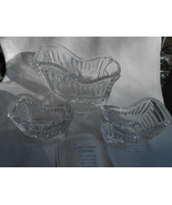 3 pc PRINCESS HOUSE SLEIGH CANDLE STICK HOLDERS SET CRYSTAL LEAD CENTER ... - £27.74 GBP