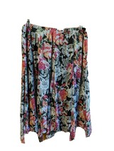 CJ Banks Christopher Skirt Size L Large Pink White Black Lined Flare Floral - £15.97 GBP