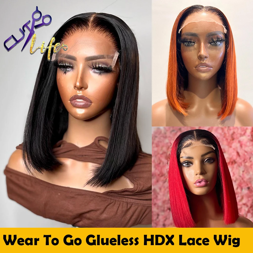 Glueless Preplucked Human Wigs Ready To Go 5x5 HD Lace Closure Wig Brazilian - £77.17 GBP+