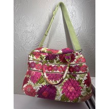 Vera Bradley Hello Dahlia Weekender Overnight Duffle Bag Quilted Pink Pu... - $29.95