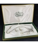 1950&#39;s necklace &amp; earing set &quot;DUANE&quot; costume rhinestone jewelry ESTATE S... - $32.99