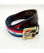 Vineyard Vines Red White &amp; Blue USA Stripe Whale Logo Canvas Club Belt S... - $29.99
