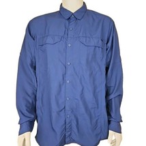 Columbia Omni Shade Shirt Mens XLT Tall Vented Blue Long Sleeve Hiking F... - $26.44