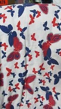 &quot;&quot;LARGE RED &amp; BLUE BUTTERFLIES  DESIGN&quot;&quot; - FEED SACK - IN ORIGINAL CONDI... - $14.89