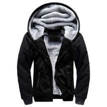 Winter Parka Men Plus Velvet Warm Windproof Coats Large Size Hooded Jackets, Siz - £11.85 GBP