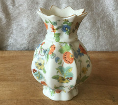 Vintage Small Porcelain Flower Vase with Flower Pattern Made in Germany - $16.72