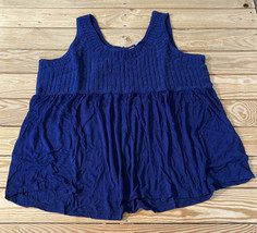 Susan graver NWOT Women’s crochet tunic tank top size 2X blue L2 - £13.21 GBP