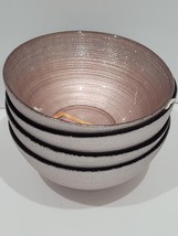 x4 TURKISH DELIGHTS BLUSH PINK SILVER SPARKLE GLASS BOWLS - $49.49