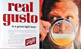 REAL GUSTO SCHLITZ BEER - Great light beer - 1962 Vintage Print Ad - $10.36