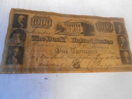 Great Collectible Antique Repro BANK OF UNITED STATES $1000 Currency Bill - $14.44