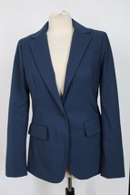 Theory 6 Blue Precision Ponte Stretch Knit One-Button Riding Blazer Jacket - £75.93 GBP