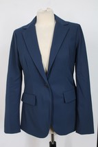 Theory 6 Blue Precision Ponte Stretch Knit One-Button Riding Blazer Jacket - $94.99