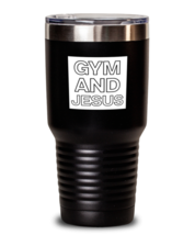 30 oz Tumbler Stainless Steel Funny Gym and Jesus  - £26.25 GBP