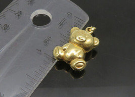 14K GOLD - Vintage Shiny Hollow Teddy Bear Motif Pendant - GP229 - £149.04 GBP
