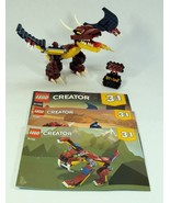 LEGO CREATOR #31102 FIRE DRAGON SABER TOOTH TIGER SCORPION 99.9% COMPLETE! - $27.34 CAD