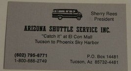 Arizona Shuttle Service Vintage Business Card Tucson Arizona bc1 - £3.14 GBP