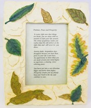 Picture Frame 6 X 4 Autumn Leaf Beige Gold Green Resin Very Heavy With Poem - £37.97 GBP