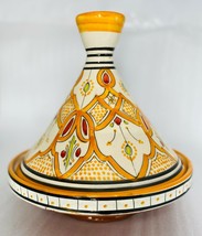 Moroccan TAJINE &amp; Dome Lid Hand Crafted TAGINE Hand Painted Terracotta 9 5/8”D - £54.60 GBP