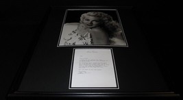 Lana Turner Signed Framed 1988 Typed Letter &amp; Photo Poster Display JSA B - £388.35 GBP
