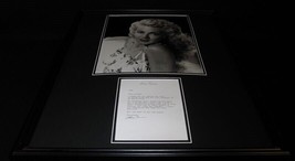 Lana Turner Signed Framed 1988 Typed Letter &amp; Photo Poster Display JSA B - £371.97 GBP