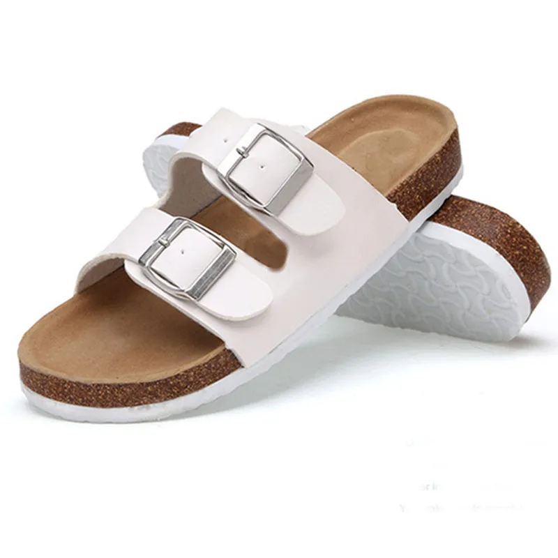 FZNYL 2024 New Summer Beach Cork Slippers Casual Double Buckle Non-slip Clogs Sl - £39.13 GBP