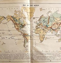 Map Of The World 1869 Guyot&#39;s Geography Victorian Lithograph Print Antique DWP3D - £40.75 GBP
